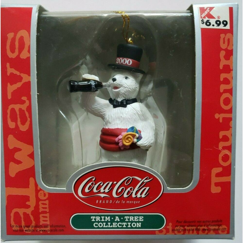2000 Coca-Cola Christmas Ornament Trim A Tree Collection Polar Bear Cavanagh U72
